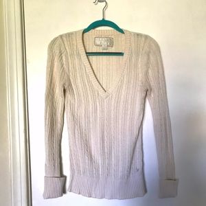 White Cable Knit American Eagle Sweater